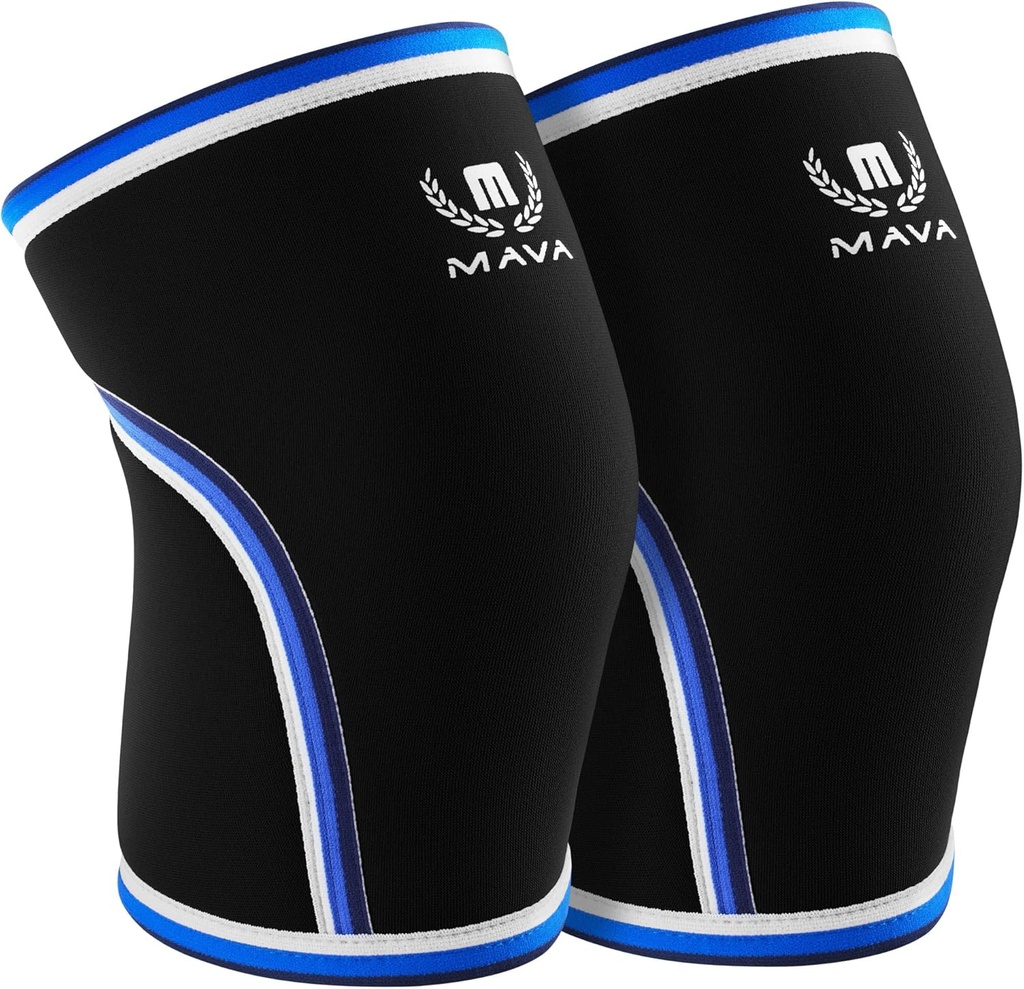 Mava Sport Knie Ärmel Gewichthebende Männer & Frauen, 7mm Neopren Knie Ärmel für Frauen und Männer, Ideal für Cross Training WOD, Squats, Powerlifting