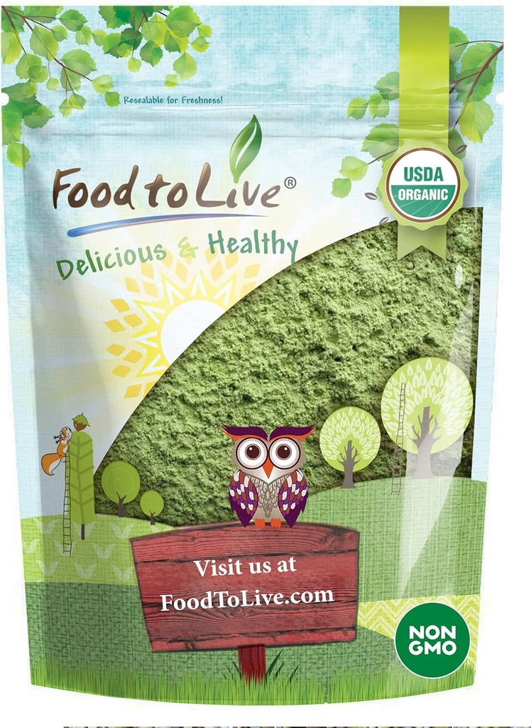 Lebensmittel zu leben Bio-Wheatgras-Pulver, 4 Unzen — Non-GMO, Ganzblatt, Roh, Nicht-Irradiiert, Rein, Vegan Superfood, Bulk, Groß für Saft, reich an Faser, Chlorophyll, Fettsäuren und Mineralien