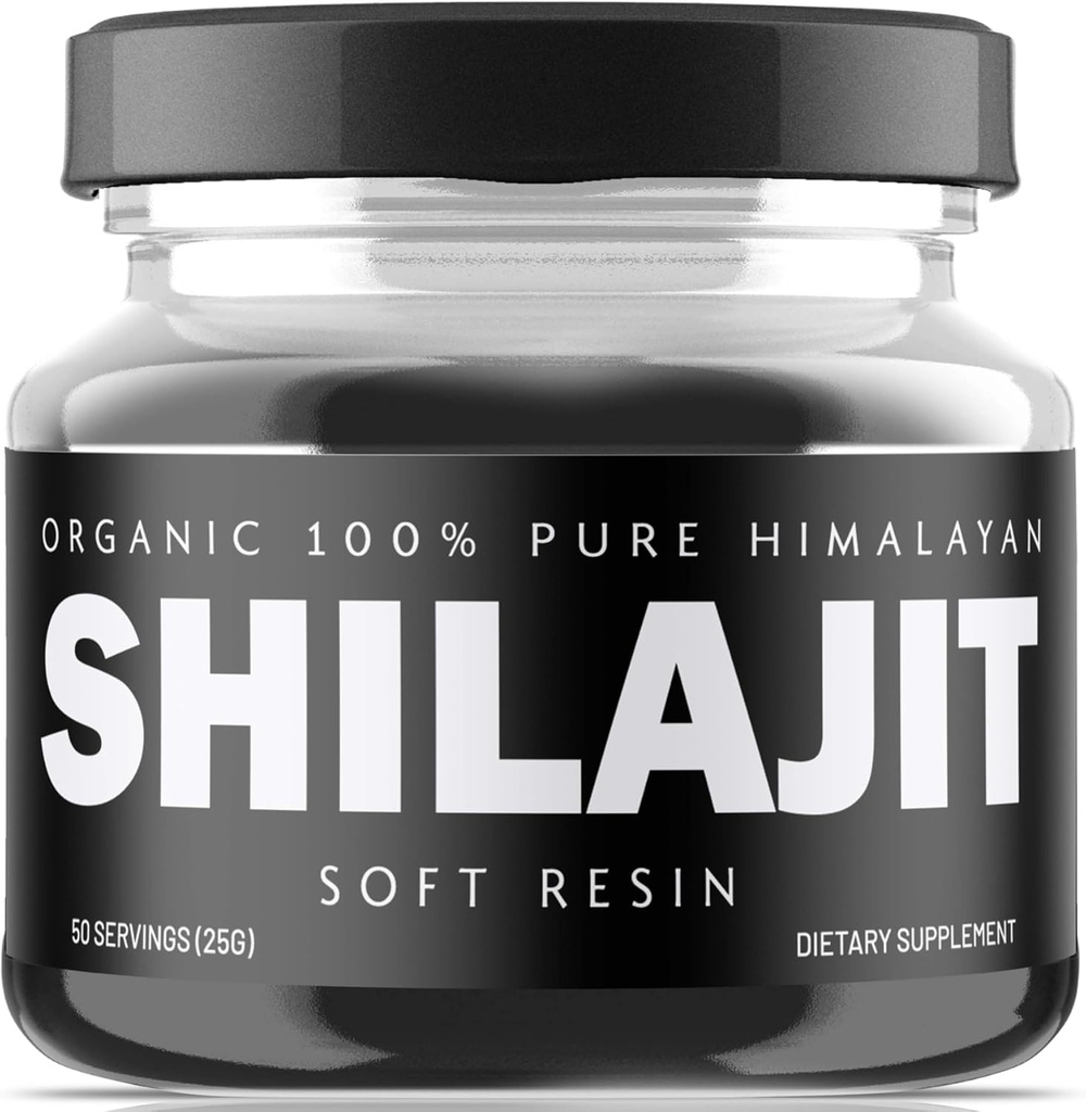 Himalayan Shilajit Resin - Organische Shilajit-Ergänzung aus hohen Altitudes - 500mg reines Naturharz & Fulvic Acid, 85+ Spurenminerale