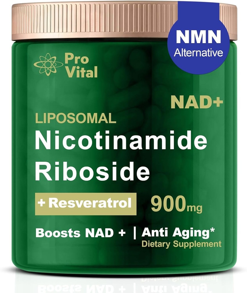 NAD Ergänzung, NAD Liposomal Nicotinamid Riboside 900mg - NMNH Ergänzung Alternative - Extra Strength Liposomal NAD+ Ergänzungen mit Resveratrol für Anti-Aging, Energie, Fokus - 80 Kapseln