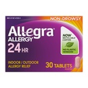 Allegra Adult 24-Stunden-Allergy-Relief-Tabletten, Non-Drowsy Indoor und Outdoor-Allergy-Medizin, 180 mg Fexofenadine HCI Antihistamin Pille, 30-Count