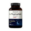 NatureBell L Tryptophan 1300mg L Theanine 200mg, 300 Capyvanced 124; Active Free Form, Plant Based Supplement - Solid Formula, Supports Relaxation - Non-GMO & No Gluten