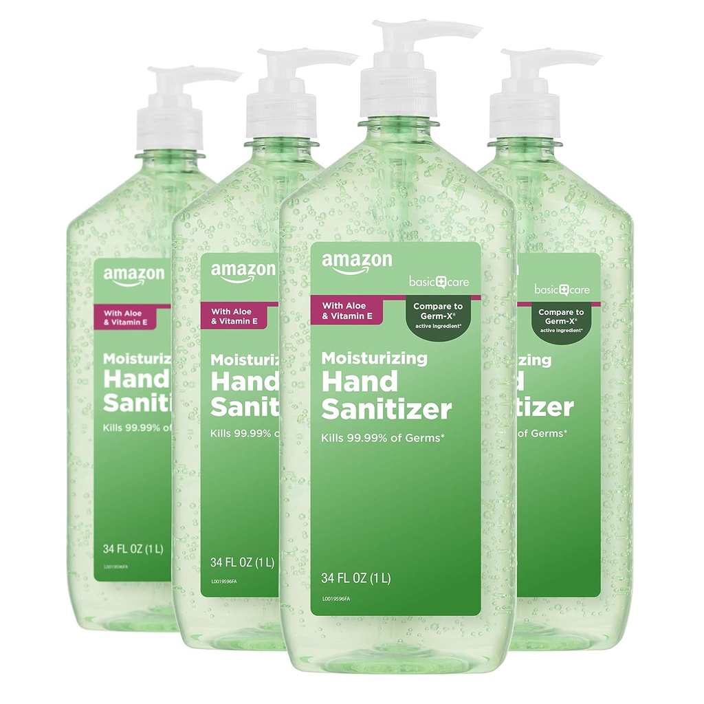 Basic Care - Aloe Vera Hand Sanitizer 62%, 34 fl oz (4-es csomag)