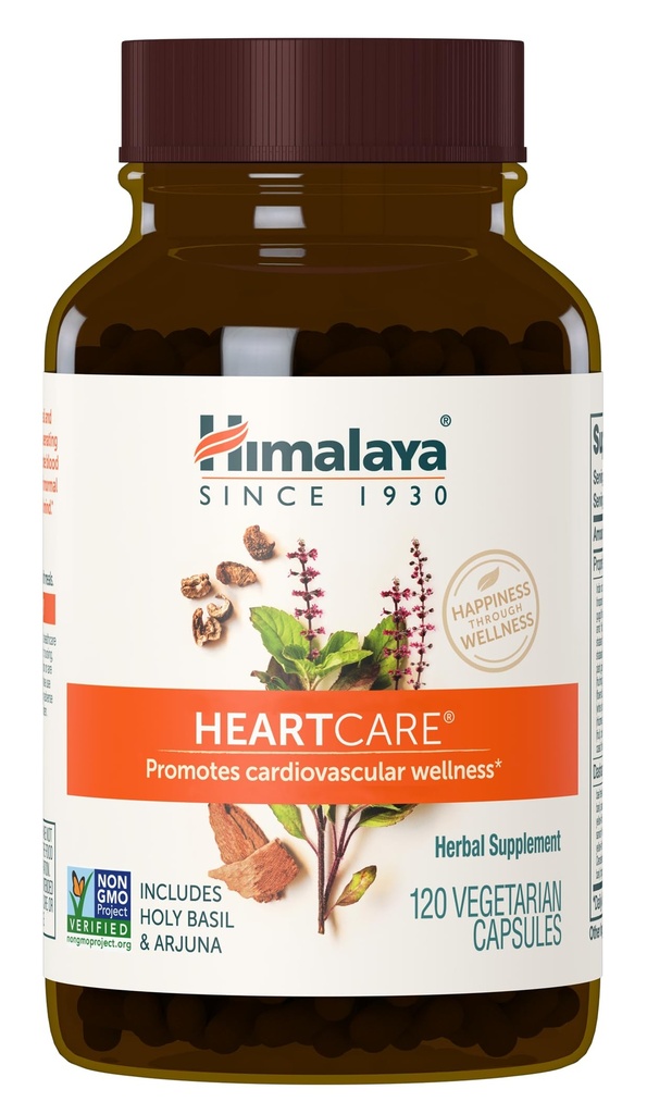 Himalaya HeartCare - Kräuterherz Health Supplements mit Ashwagandha und Amla - Vegan, Non-GMO, Glutenfrei, 720 mg, 120 Kapseln