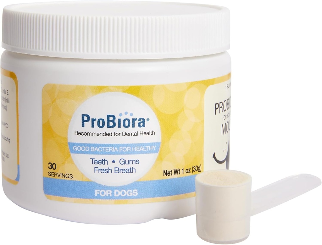 Probiora für Hunde | Dog Probiotic Supplement für Oral Care | Pet Probiotics, um Bad Breath | Hund Nahrungsergänzungsmittel für Zahngesundheit | 30 Portionen (Jar)