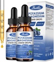 (2 csomag) Kálium-magnézium-kiegészítő folyadék Káliummal, Magnéziummal, Kalciummal, D3-vitaminnal, cinkkel, felnőtteknek és gyerekeknek, cukormentes