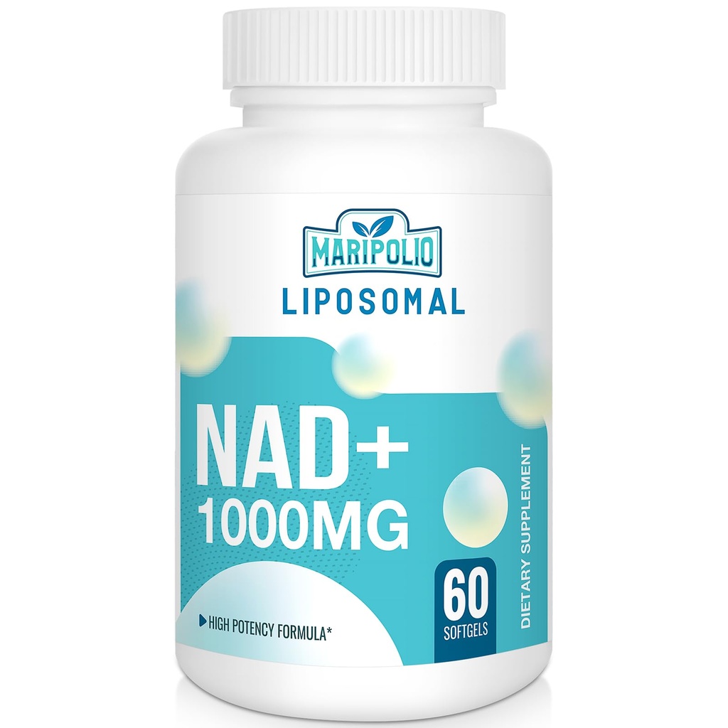 Liposomal NAD+ Ergänzung 1000 mg | Höchste NAD Pontecy | Max Absorption | Reine NAD Ergänzung | Energie und DNA Reparatur, Alterung Verteidigung, Gehirn Funktion | 60 Softgels