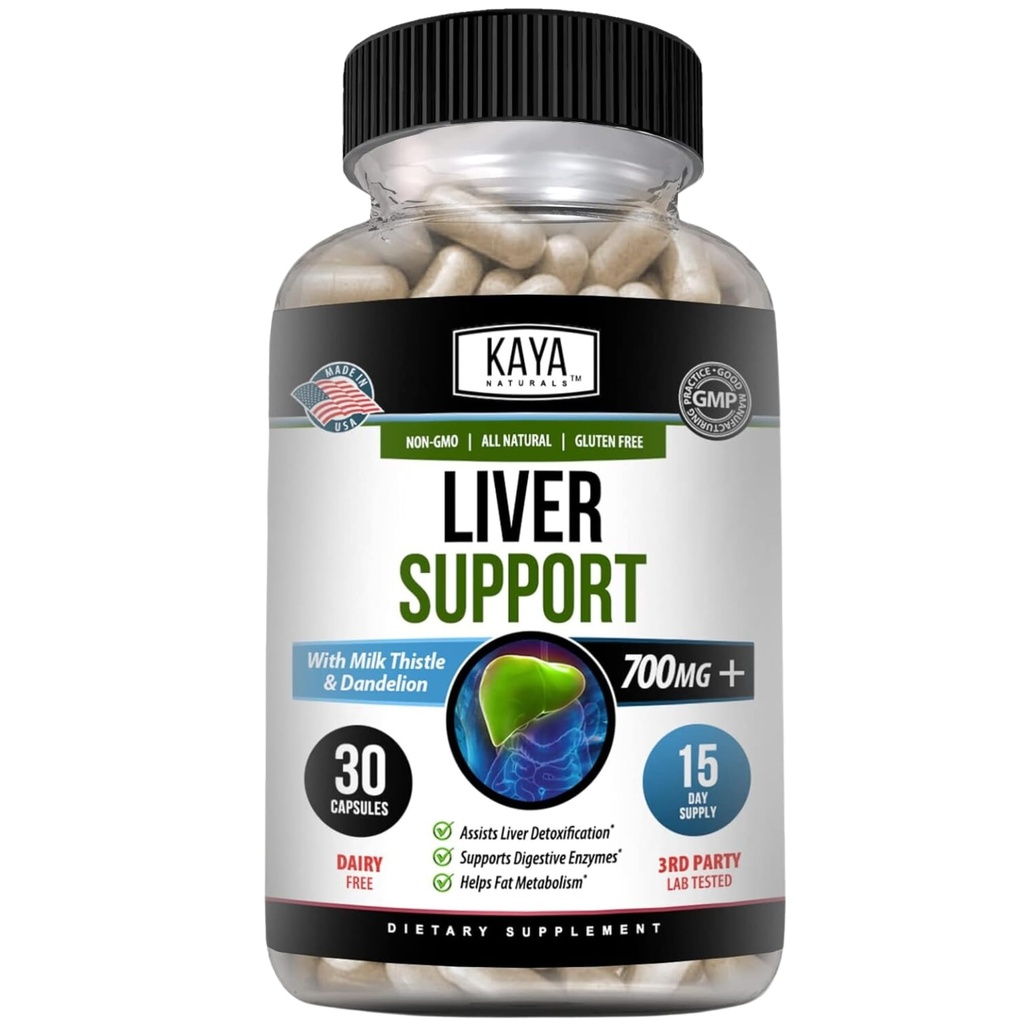 Kaya Naturals Liver Cleanse Detox & Repair - Milk Thistle Supplement - Liver Detox für Damen und Herren - Artichoke Extract und Dandelion Root Capsules - 30 Count