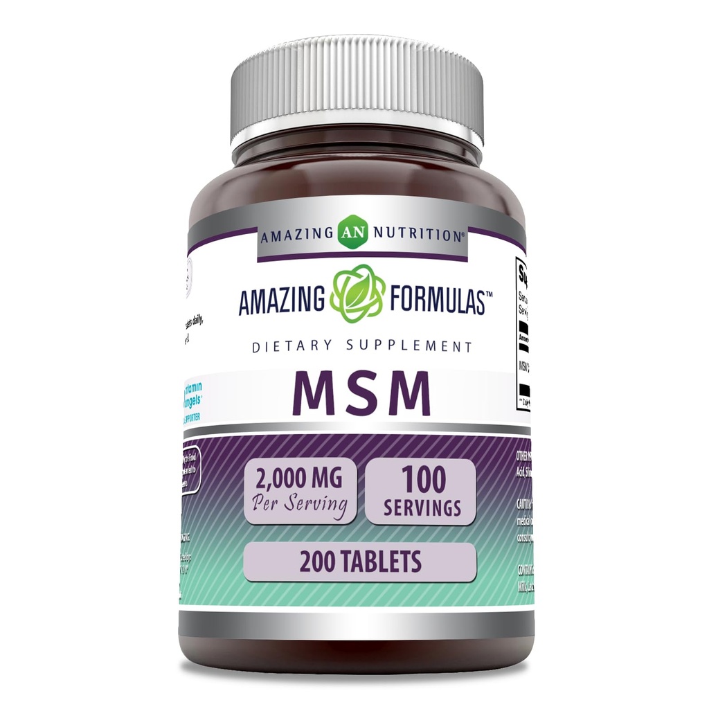 Amazing Formulas MSM (Metil-szulfonil-metán) Kiegészítő 124; 1000 Mg Per Serving