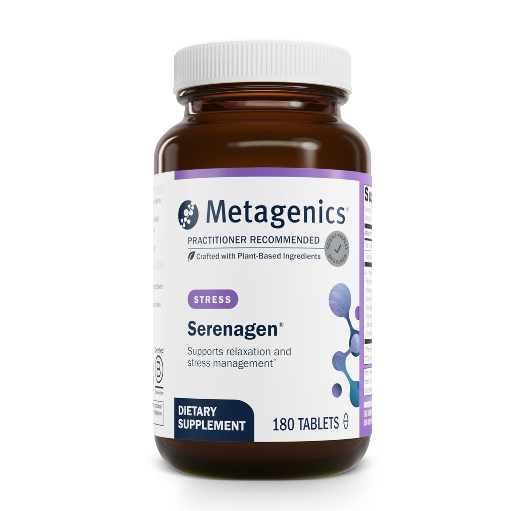 Metagenics Serenagen Supplement - Herbales Stressmanagement mit asiatischen Ginseng & chinesischen Kräutern - Unterstützt Ruhe, Fokus, Energie & Schlaf* - Non-GMO, Gluten-Free, Vegetarisch - 180 Tabletten