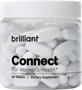 Brilliant Connect Perioden-Gesundheits-Ergänzung – Fördert Entlastung von Cramps, Fatigue, unregelmäßige Perioden, Hormonelle Akne, Hot Flashes und mehr* – Natürliche Hormon Balance Unterstützung* (60 Tabletten)