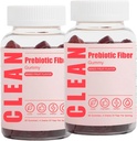 Clean Prebiotic Fiber Gummy 2Pcs, Clean Fiber Gummies, Prebiotic Fiber Gummy für Herren, Prebiotic Fiber Supplement Organic für Digestive Gut Health, 60 Gummies, 2 Flaschen