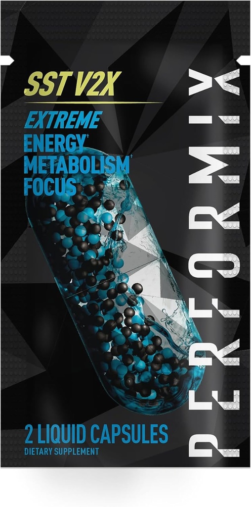 PERFORIX - SST V2X - Pre Workout - 300 mg koffein - Energiaellátás - No Crash - Fitness Célok - Nootropic - Timed- Release for All Day Focus, Mood & Energy Boost - Férfiak és nők - 2 kapszula