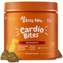 Zesty Paws Cardiovascular Support for Dogs - Taurine for Dogs - with CoQ10, L Carnitine & Sea Buckthorn - Senior Heart Health - AlaskOmega Fish Oil Omega 3 - Senior - Salmon - 90 Count