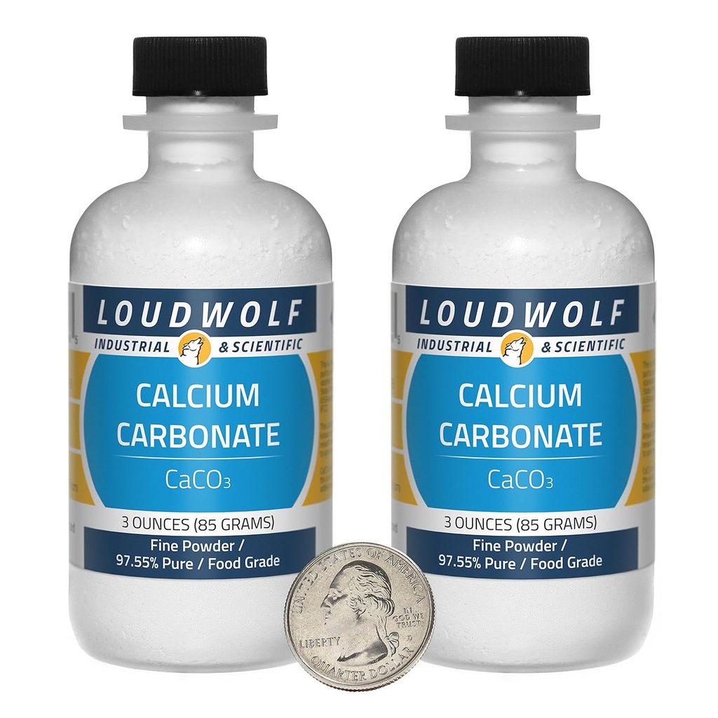 Calciumcarbonat / 6 Unzen / 2 Flaschen / 97+% reines Lebensmittel-Grad/Fine Powder/USA