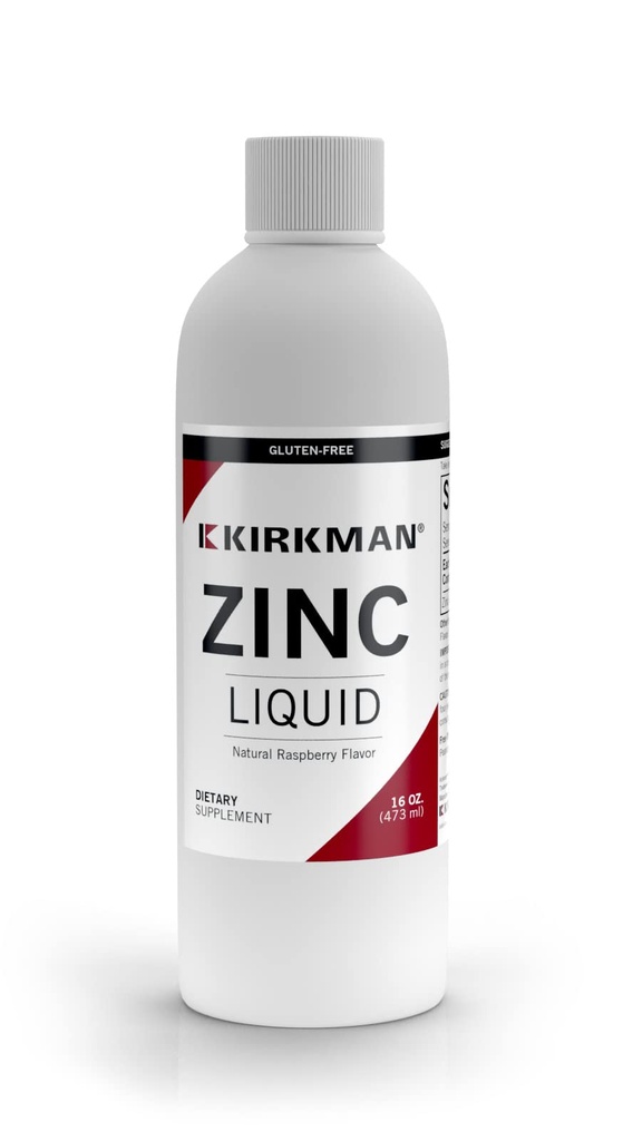 Kirkman – Zink-Flüssig - Neue Formulierung –– 16 Unzen –– mit natürlichem Himbeer geflüchtigt –– frei von gemeinsamen Allergenen