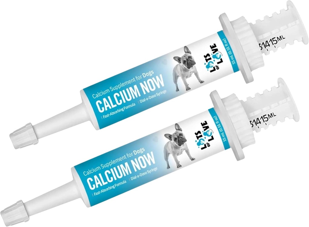 Kalzium jetzt - Kalzium für Whelping Dogs - (15 ml Paste, Vanille) (Pack von 2) - Kalziumergänzung für Hund - Züchter Freundliches Kalzium für Hunde - Lots of Love Pet Products