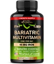 Bariatric Multivitamin - 45 mg Eisen Supplements - Made in USA - für Damen &amp; Herren - All-in-One, 21 Essential Vitamins - Magenhülle Unterstützung - Frei von Zucker, Gluten & Soy - 90 Kapseln, Einmal täglich