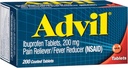 Advil Pain Reliever und Fever Reducer, Schmerzrelief Medizin mit Ibuprofen 200mg für Kopfschmerzen, Rückenschmerzen, Menstruationsschmerzen und Gelenkschmerzen Relief - 200 Coated Tablets