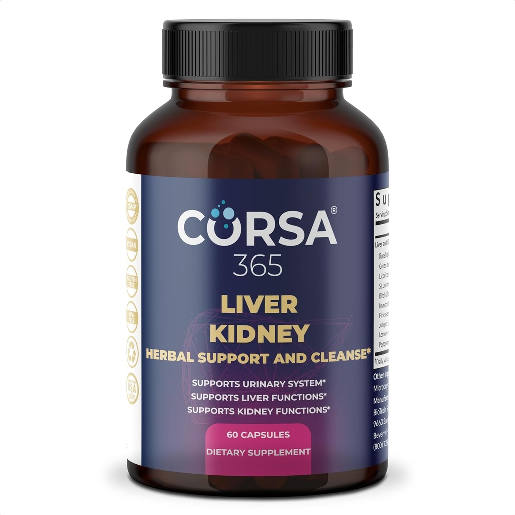Leber- und Kidney Cleanse & Support Kräuter-Komplex - Kidney Cleanse Detox & Repair Liver Ergänzungen für Männer und Frauen - Organic Kidney Restore and Liver Support Supplement - 60 Kapseln