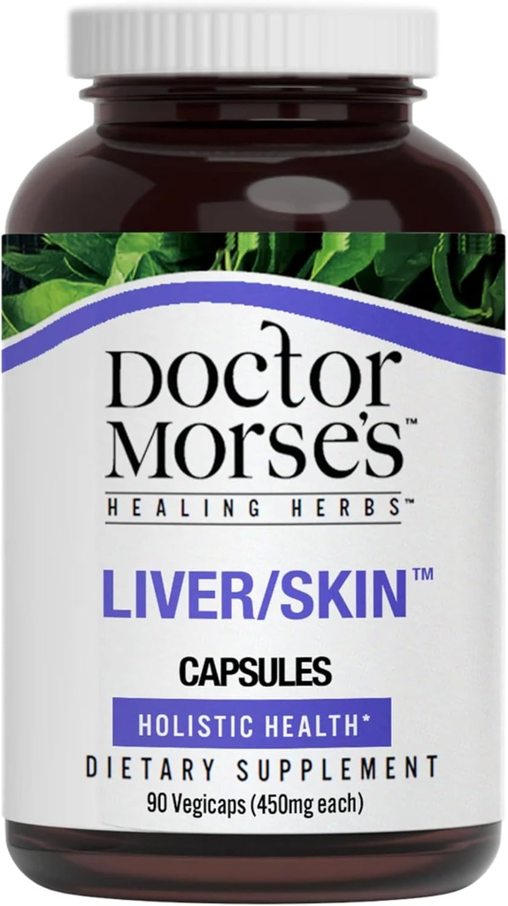 Dr. Morse máj / bőr ellátás kiegészítése - Természetes emésztési rendszer Egészségügyi és Eliminációs támogatás - Naturotath Formuled - Milk Thistle Seed, Burdock, Bayberry, Gyermekláncfű - 90 kapszula