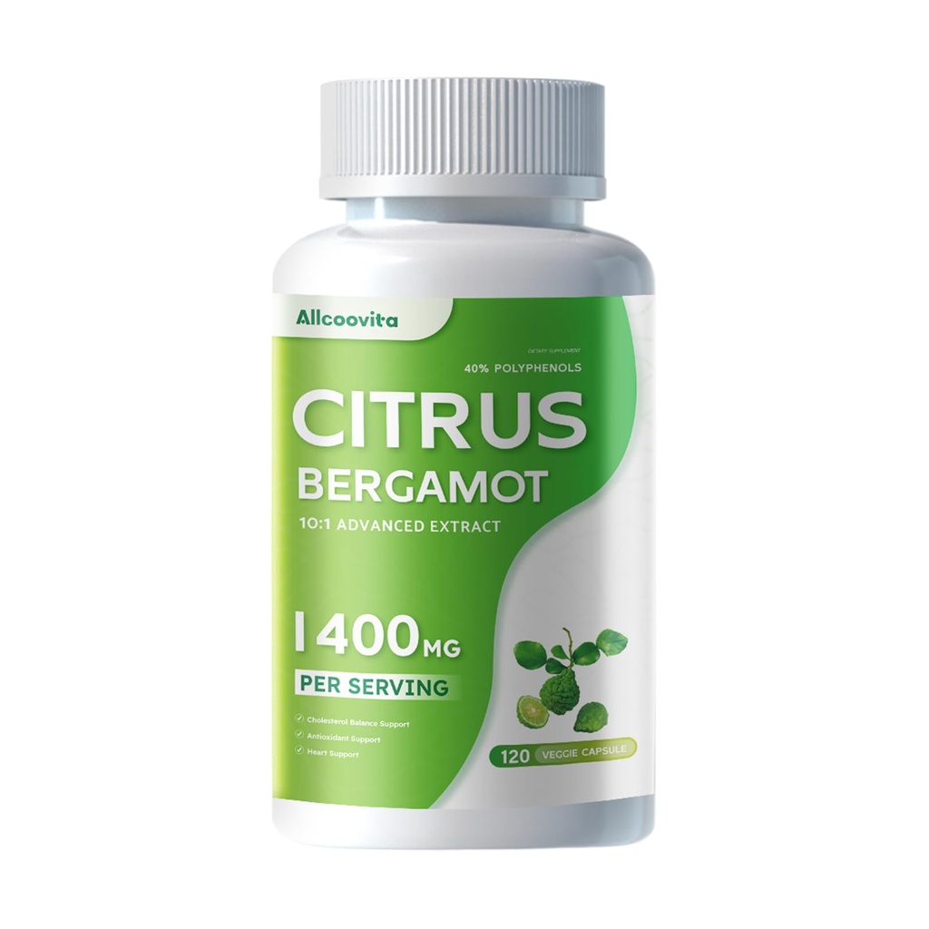 Bio Citrus Bergamotte 1400mg, 120 Kapseln -Citrus Bergamia - Ätherisches Öl und Citrus Bioflavonoide - Natürliche Herzgesundheitsergänzungsmittel für Frauen und Männer - Non-GMO Pillen