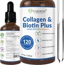 Flüssiges Kollagen & Flüssiges Biotin mit BioPerine zur verbesserten Absorption - 10000mcg Collagen Liquid & 5000mcg Biotin Liquid - Flüssiges Kollagen für Frauen - 4 Monate Versorgung von Biotin und Collagen Ergänzungen