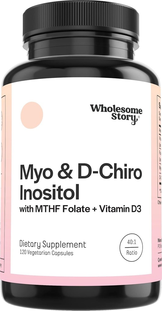 M-y-o in-os-itol & D-Chiro Inositol Kapseln mit MTHF, Folat, Vitamin D| Unterstützung für Ovarian Funktion, Hormon Balance, & Homocystein Ebenen | Fertilität Ergänzungen für Frauen | 40:1 Ratio