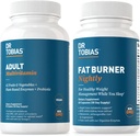 Dr. Tobias Fat Burner Nightly & Adult Multivitamin unterstützt Energie, Immunität und Stoffwechsel mit Ashwagandha. 42 Früchte & Gemüse mit Probiotika, Grüne Kaffeebohnen Extrakt, Non-GMO, 30 Tage Versorgung