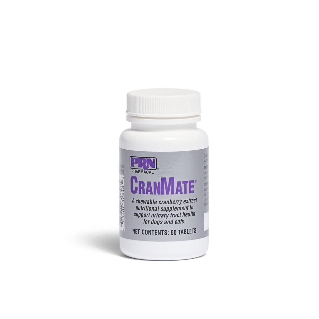 PRN Pharmacal CranMate Cranberry Supplement - Kaubare Cranberry Extrakt Nahrungsergänzungsmittel für Hunde und Katzen - Cranberry Urinary Tract Health - 60 Chew Tabs