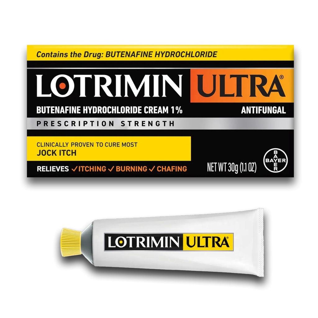 Lotrimin Ultra Antifungal Jock Itch Cream mit Butenafine Hydrochlorid, Jock Itch Behandlung für Männer, Frauen und Kinder über das Alter von 12, 1,1 Unzen Tube