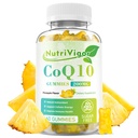 CoQ10-Gummien, Coenzym Q10-Ergänzung 200 mg, Hohe Absorption CoQ10-Ergänzung für Zelluläre Energie und Immungesundheit, Vegan, Glutenfrei, Ananasflamme, 60 Zähler