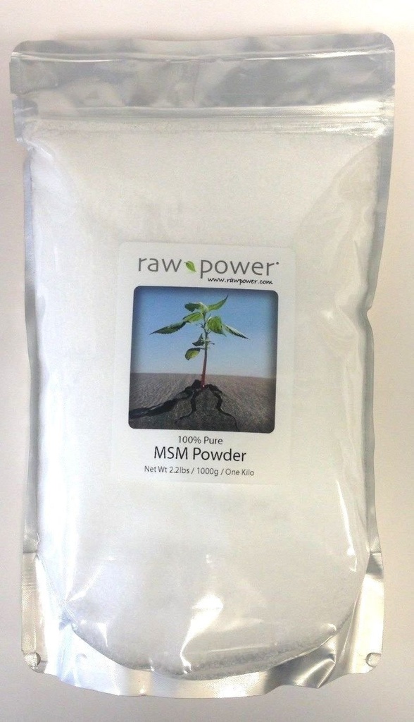Nyersteljesítmény MSM Powder, 100% tiszta, (ONE Kilo / 2.2lbs / 1000g, Made in The USA)