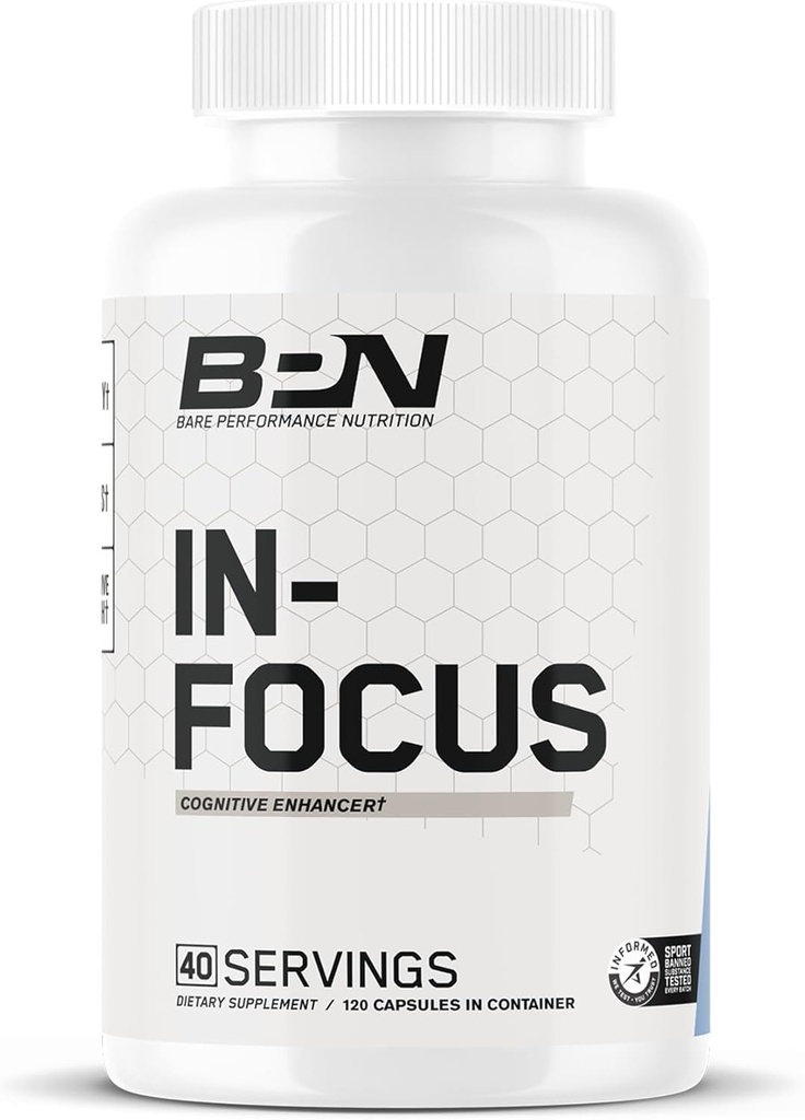 BIRE TELJESÍTMÉNY NUTRITION BPN in- Fókusz agy kiegészítés memória & Fókusz koffein pirula, 1 g L Tyrosine per Serving + Alpha GPC, 40 szervizek, glutén Free + Vegan