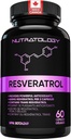 Nutratologie Resveratrol Ergänzung- Potent Antioxidans Ergänzung - Anti Aging Trans Resveratrol - erhöht Herz-Kreislauf-Gesundheit, Zell-Regeneration & Haarwachstum - 60 Kapseln - 30 Servierungen