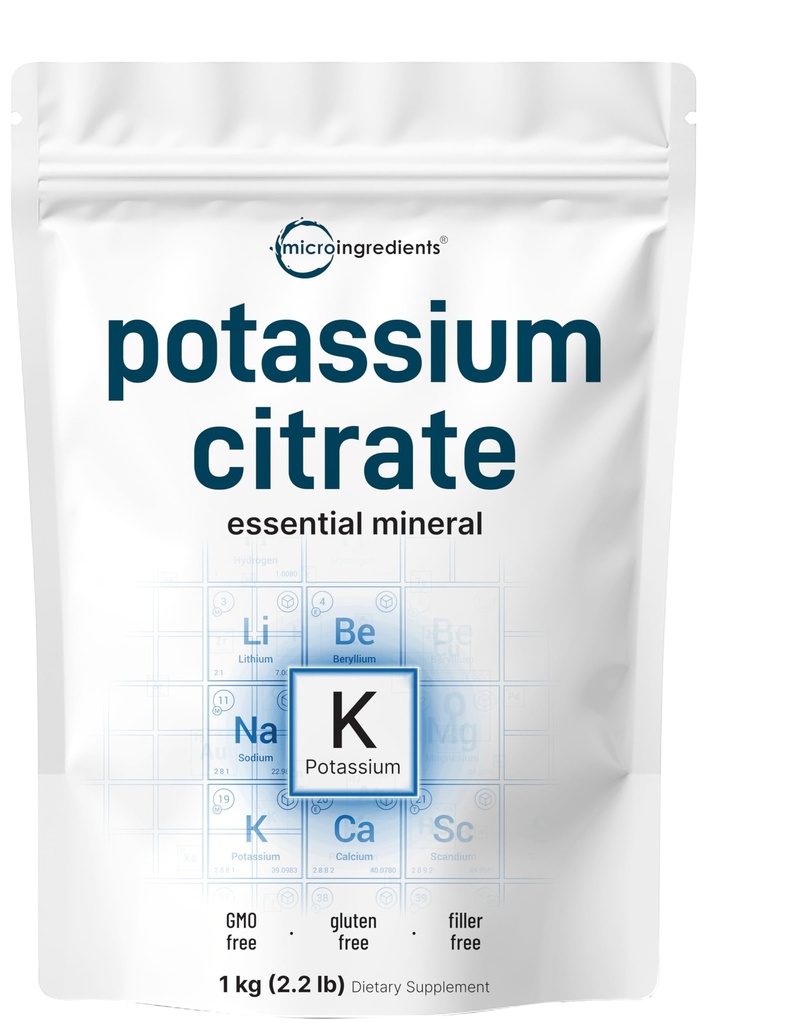 US Origin Kalium Citrat Pulver, 1 KG (35 Unze) | Essential Hydration Elektrolyt Ergänzung | Unterstützt Mineral Balance, Herz, Gelenk und Immune Gesundheit | Vegan freundlich