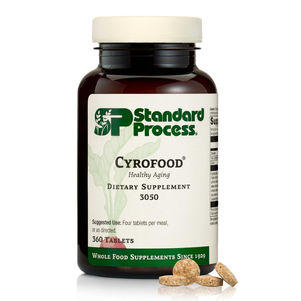 Standard Process Cyrofood - Healthy Aging Support Supplement - Nahrungsergänzung mit Rinder-Adrenal, Reishi Pilzpulver, Bio Karotte &amp; Mehr - Ganze Nahrungsergänzung - 360 Tabletten