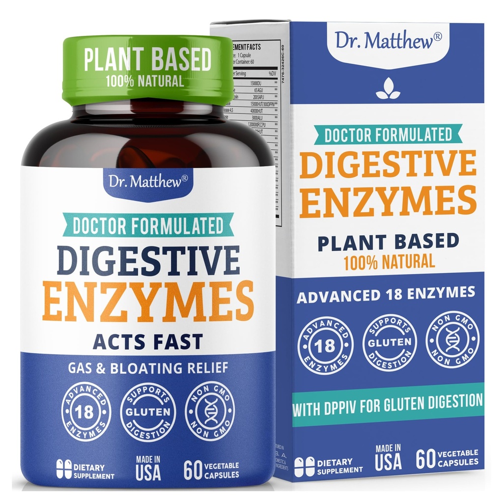 Beste Verdauungsenzyme für Frauen und Männer mit Lactase Lipase Amylase Bromelain. Enzyme für Verdauung und Verdauung. Gas- und Bloating Relief für Frauen und Männer. Gallbladder Enzyme & Supplements.