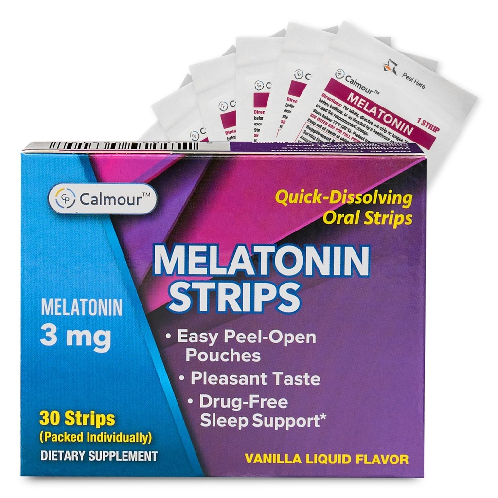 30 Mundschlafstreifen | Schnelle Auflösung 3mg Melatonin Streifen | Funktioniert schneller als Gummis | Relaxation Napping Ergänzungen | Die ultimative Schlafhilfe für bessere Erholung und Augengesundheit