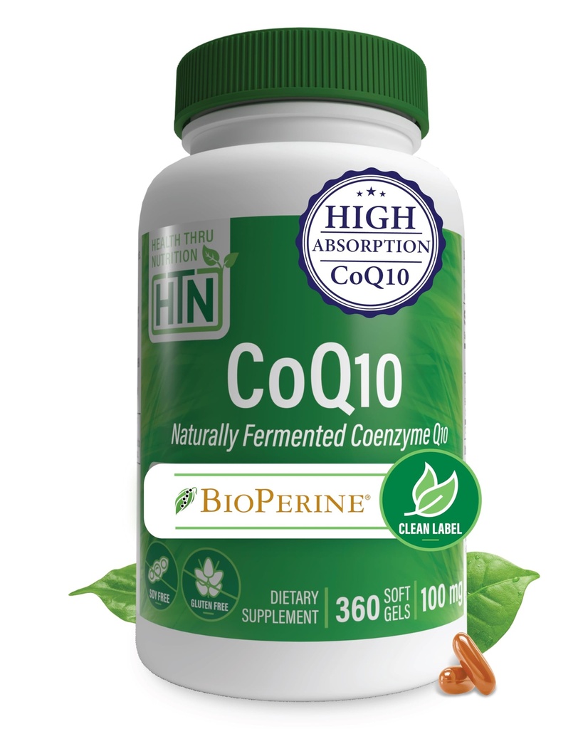 Health Thru Nutrition CoQ- 10 100mg BioPerine 360 Softstelllel).