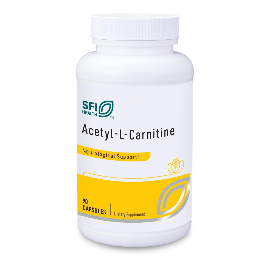 Klaire Labs SFI Health Acetyl-L-Carnitin 500 mg - Allergiker Acetyl L-Carnitin Supplement - Fördert kognitive Gesundheit, Energieproduktion und Gehirnunterstützung (90 Kapseln)