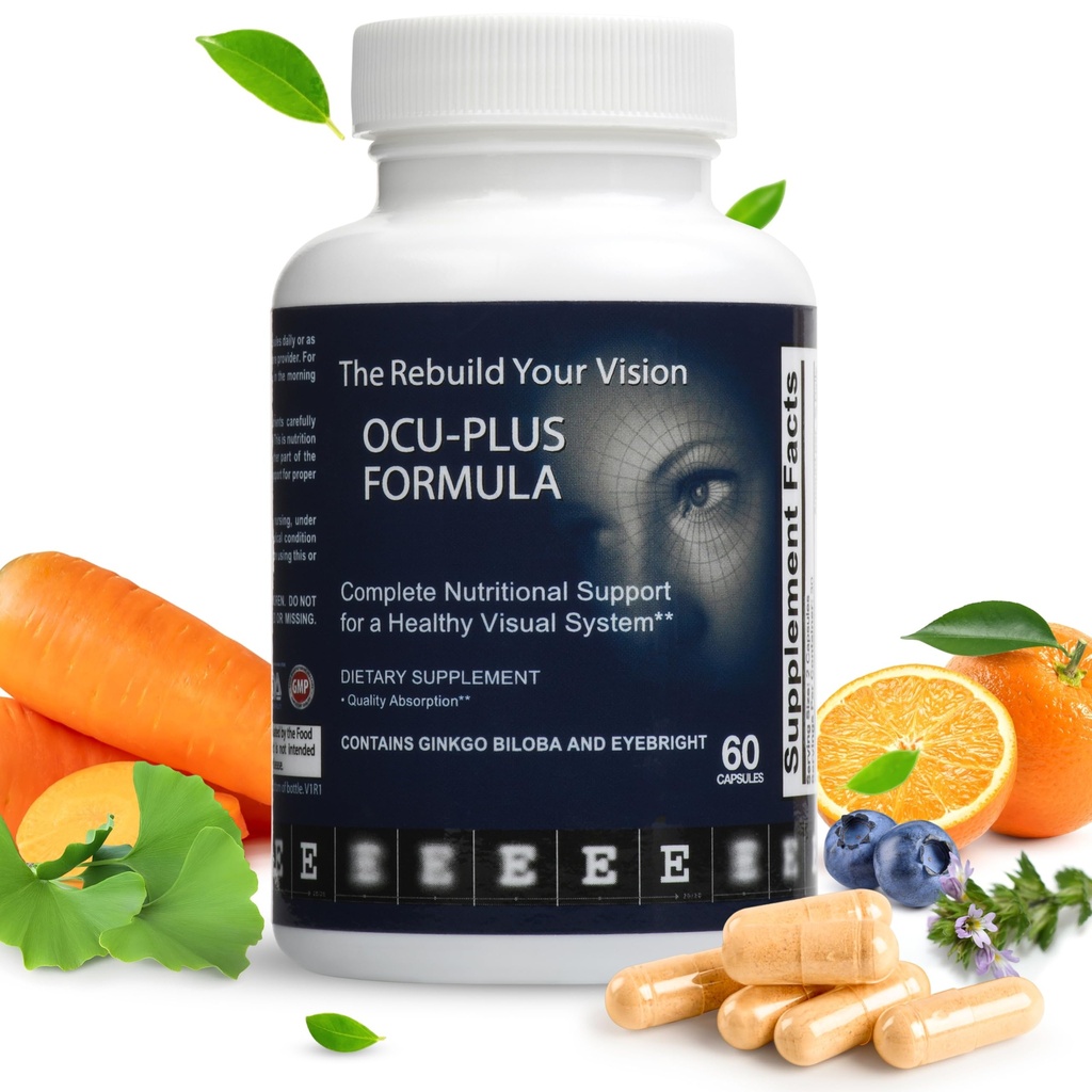 Ocu-Plus-Formel - Augengesundheitsergänzung mit Lutein & Zeaxanthin - Unterstützt visuelle Klarheit, Nachtsicht & Macular Health - mit Bilberry, Ginkgo Biloba & NAC - 60 Kapseln