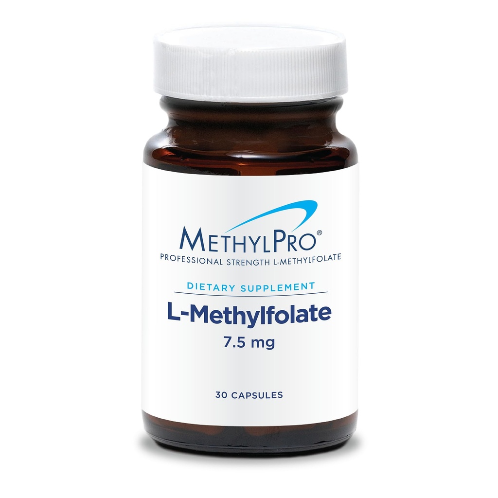 MethylPro L- Mhylfolate 7,5 mg - Támogatja az egészséges elméket - Aktív foltok a metiláció támogatására és biokémiai reakciókra - Highly Bioavailable - Flexible Dosing - 30 Servings - 30 kapszula