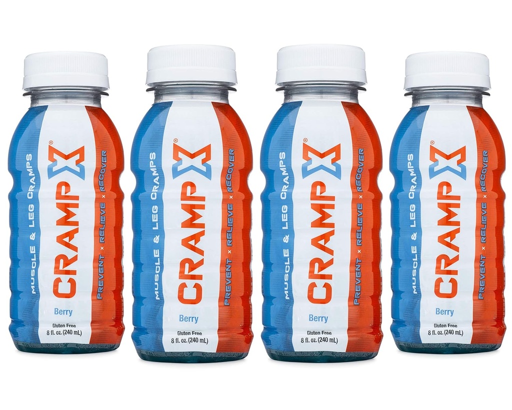 Muscle Cramp Relief Drink | bewährt, um Muscle Cramps in Sekunden zu verhindern und zu behandeln | Gluten Free Cramp Defense für Handkramps, Leg Cramps, Fußkramps | Berry 8 oz - Pack von 4