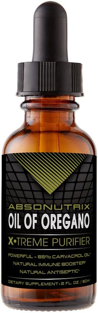 Absonutrix Öl von Oregano 43 mg, 540 Servierungen, 2 Oz Bottle, hohe Bioverfügbarkeit, 85% Carvacrolöl, schnelle Absorption, Potent Zutaten, Cruelty-Free, Third-Party Tested, Non-GMO, Made in USA
