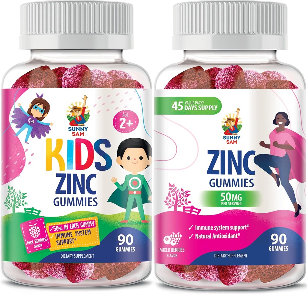Zinkgummis für Erwachsene & Zinkgummis für Kinder. Zink Kaugummi für Immununterstützung - Leistungsstarke natürliche Antioxidante Non-GMO-Ergänzung für Kinder Männer Frau Erwachsene