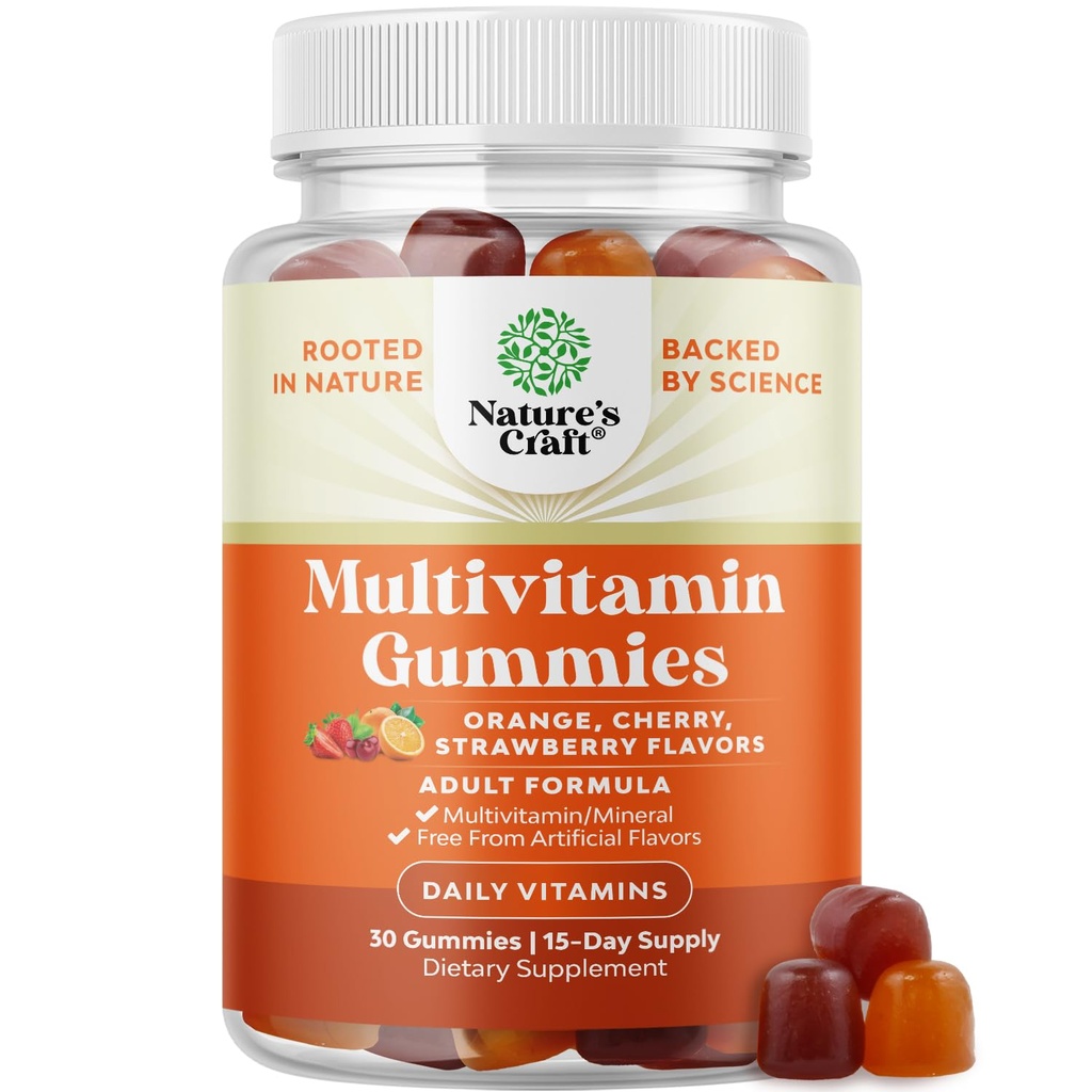 Potent Daily Multivitamin Gummi für Erwachsene - Wellness Mischung aus Vitamin D A C E B12 Zink und Biotin - Adult Vitamin Gummy für Energie und Immunität - Non-GMO Gluten Freie und Halal Gummis 30 Count