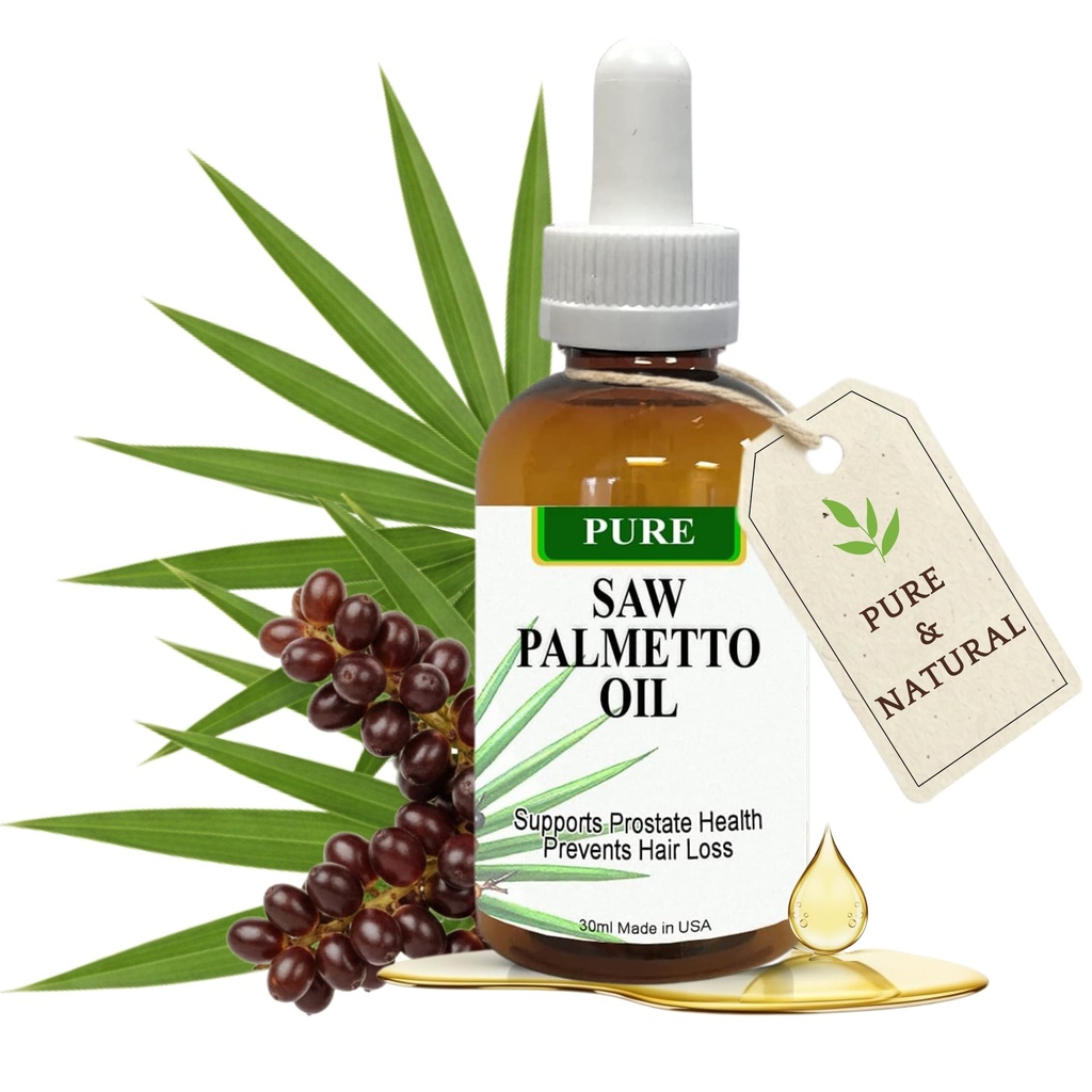 Pure Saw Palmetto Öl – 95-98% Konzentrierter organischer Extrakt – Flüssiges Saw Palmetto für Männer und Frauen – Alternative zu Kapseln & Pulver – 1 Fl Oz