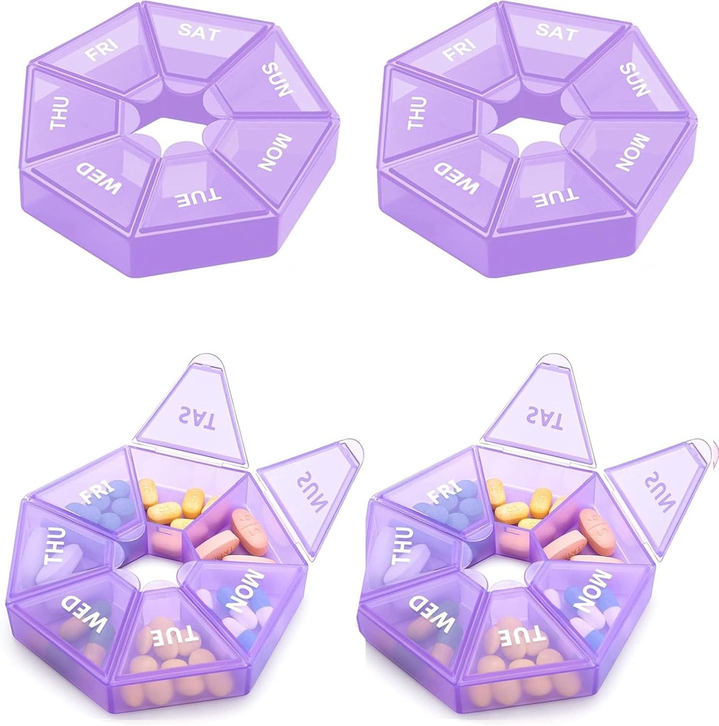 Heti Pill Organizer Nagy 7 napos Pill Box Organizer Napi orvosság Vitamin Halolaj tabletták kiegészítők Arthrity Friendly