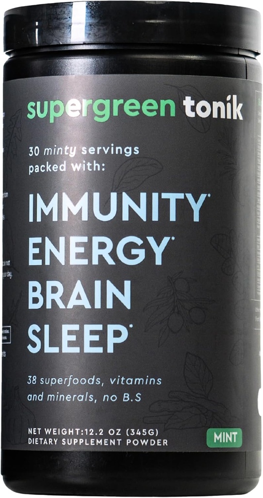 100% Natural Greens Superfood Powder – Tägliche Ergänzung mit 38 Superfoods, Vitaminen und Mineralstoffen – Unterstützt Energie, Stress und Immunität – 30 Tage Versorgung – 360 Gramm (1 Tub)
